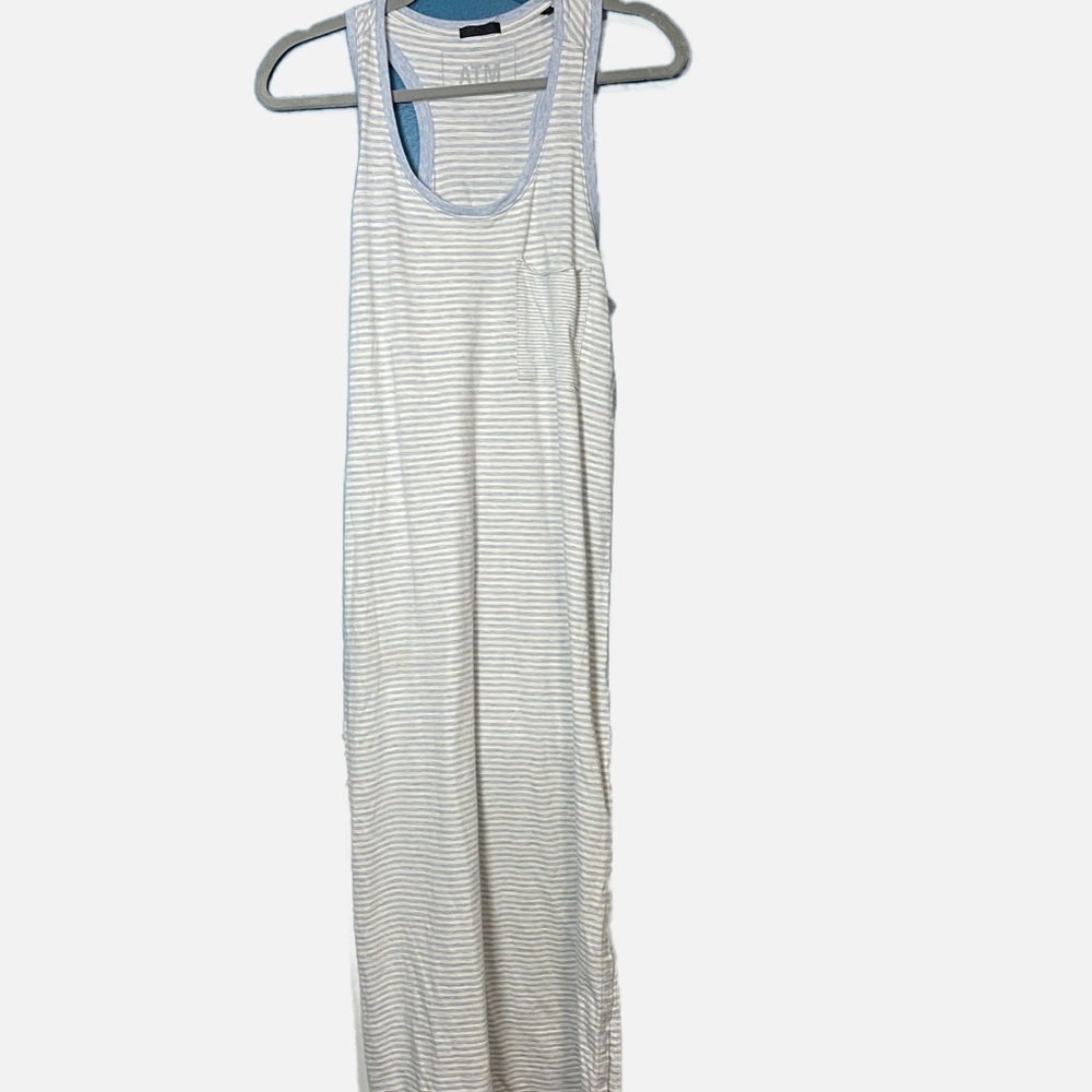 ATM Anthony Thomas Melillo blue and white striped tank maxi dress size Medium - Picture 7 of 9